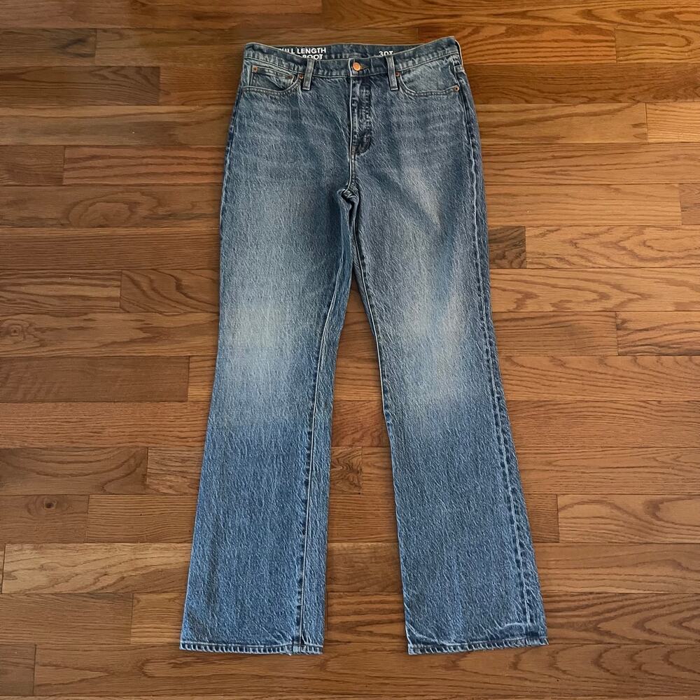 J. Crew Full Length Demi Boot Jean Magnolia Wash 30 Tall NWT BL618 Retro Vibes